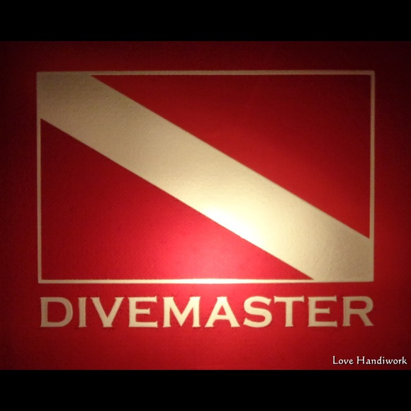 NEW DIVEMASTER Dive Flag Etched Glass Tile Nightlight - Picture 4 of 4